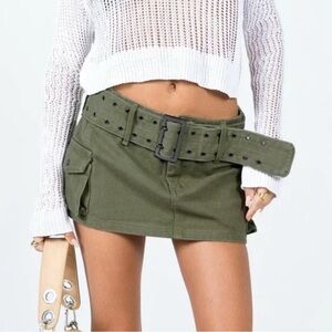 Princess Polly Khaki Mini Skirt with Belt